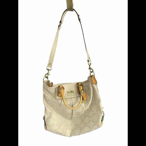 Coach 12963 Madison Julianne Op Art XL Large Tote Satchel Patent Leather Yellow - Picture 2 of 12